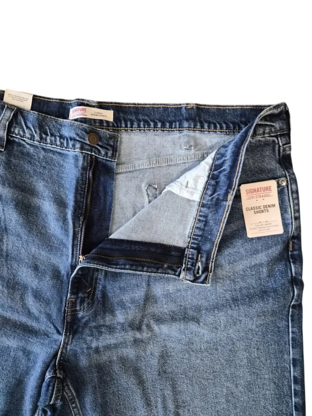 Levi Strauss Signature Men's Classic Comfort Denim Shorts 44 Blue Flex Relaxed